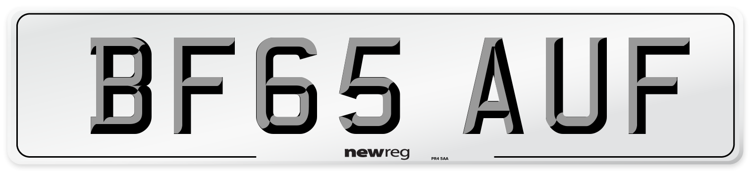 BF65 AUF Number Plate from New Reg